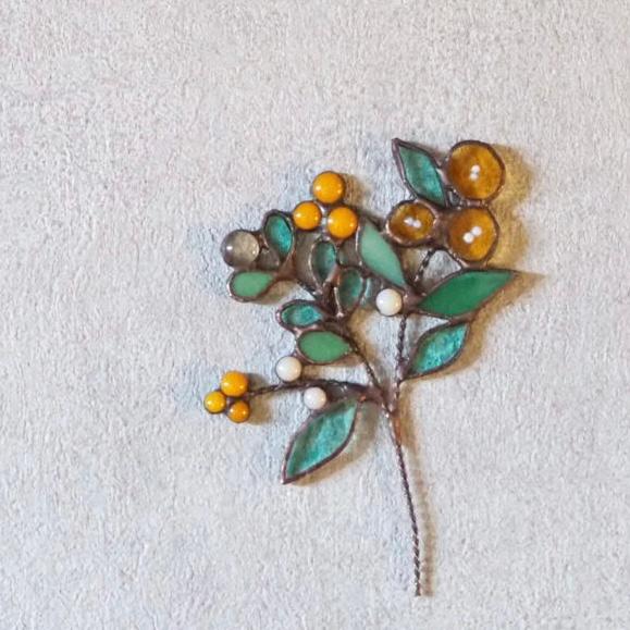 レトロなステンドグラスの春パネル | 9枚目