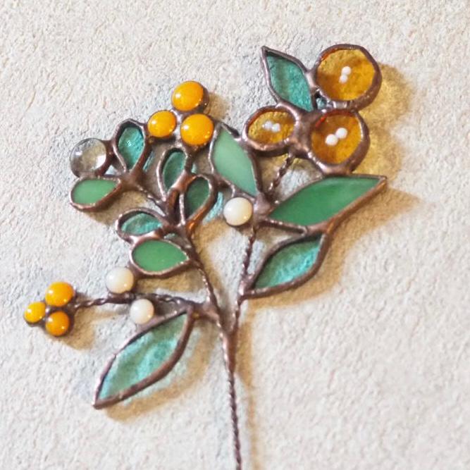 ステンドグラスの冬色＆春色のミニ花束 | 5枚目