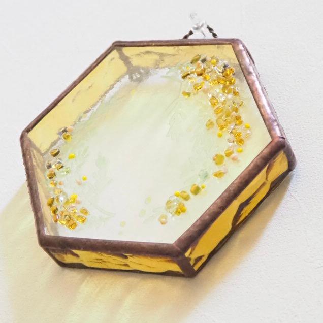 <春の福袋>春の息吹を映すステンドグラスの６角形のミラーセット | 14枚目