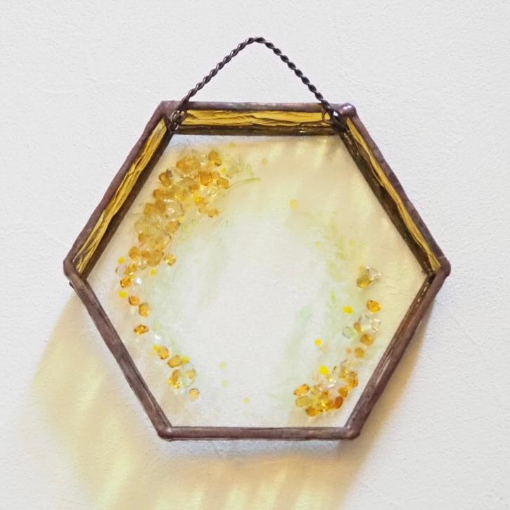 <春の福袋>春の息吹を映すステンドグラスの６角形のミラーセット | 16枚目