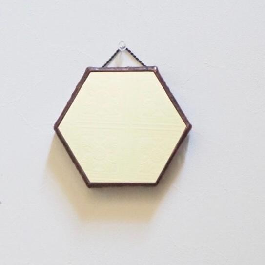 ステンドグラスの６角形のシンプルミラー | 2枚目