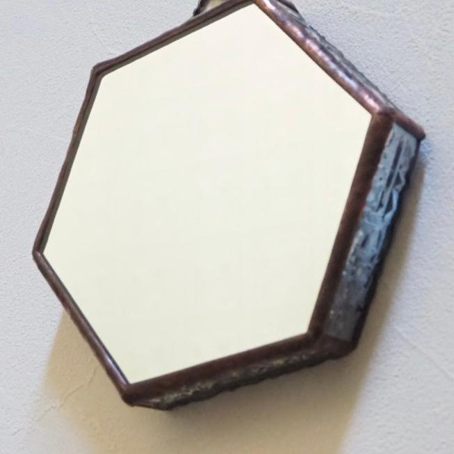 ステンドグラスの６角形のシンプルミラー | 3枚目