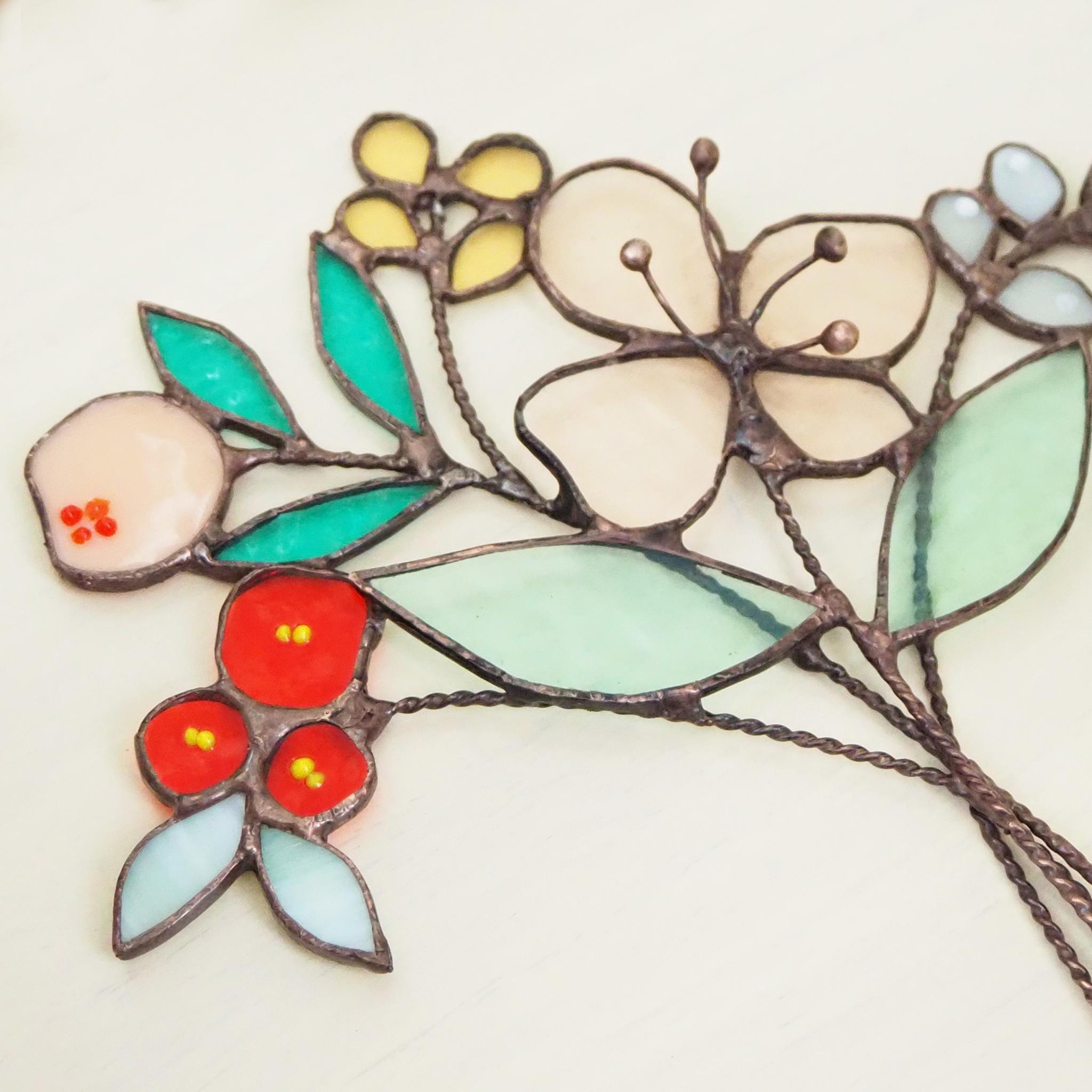 花束つき♪ステンドグラスの一輪挿し（イエロー） | 8枚目