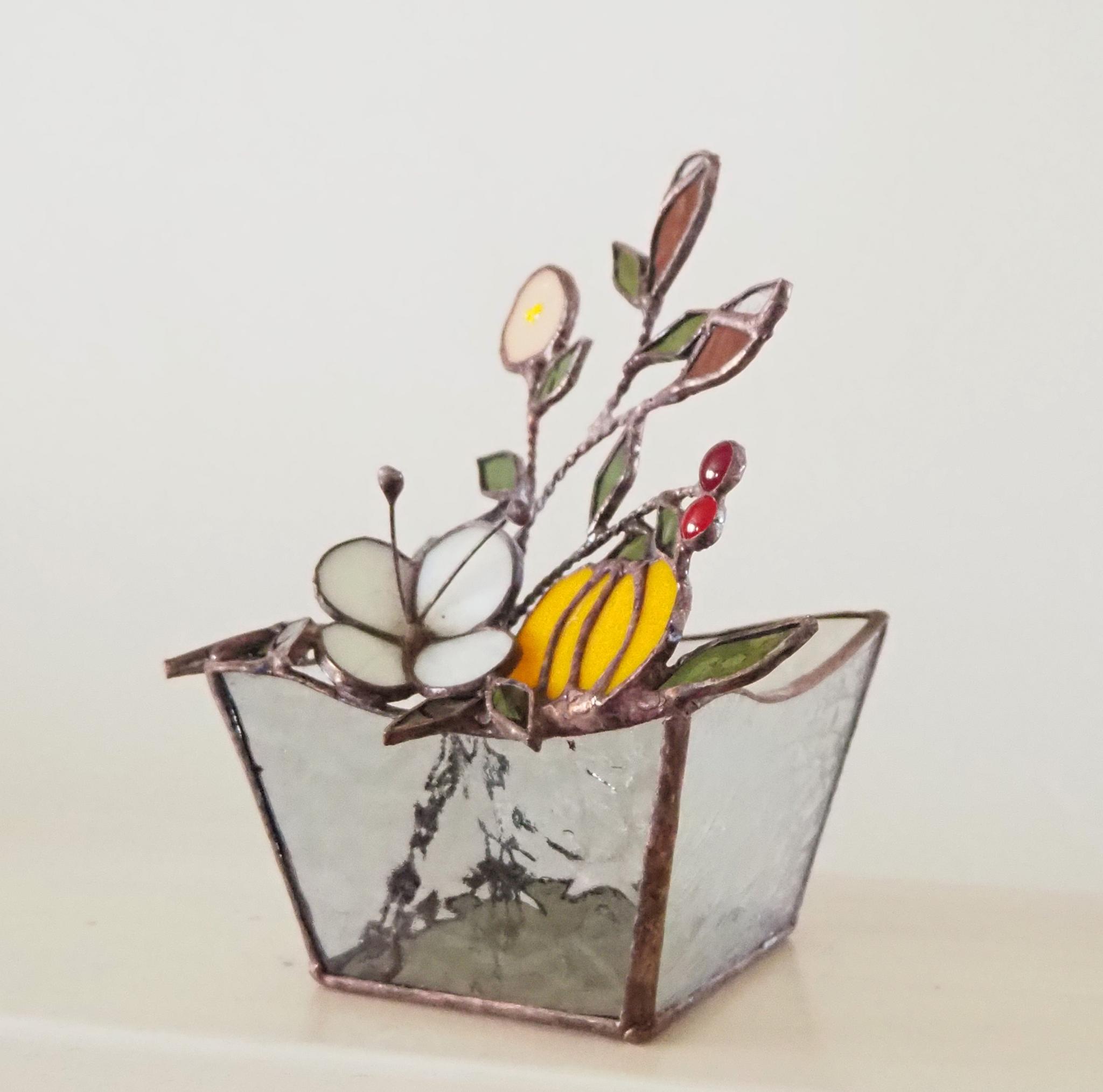 ステンドグラスの秋の小物入れ　ハロウインにも♪♪ | 9枚目