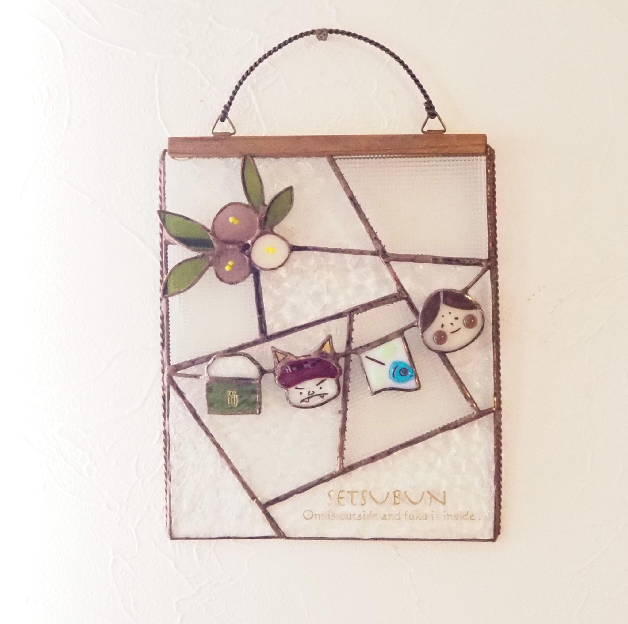 ステンドグラスの節分タペストリー | 3枚目