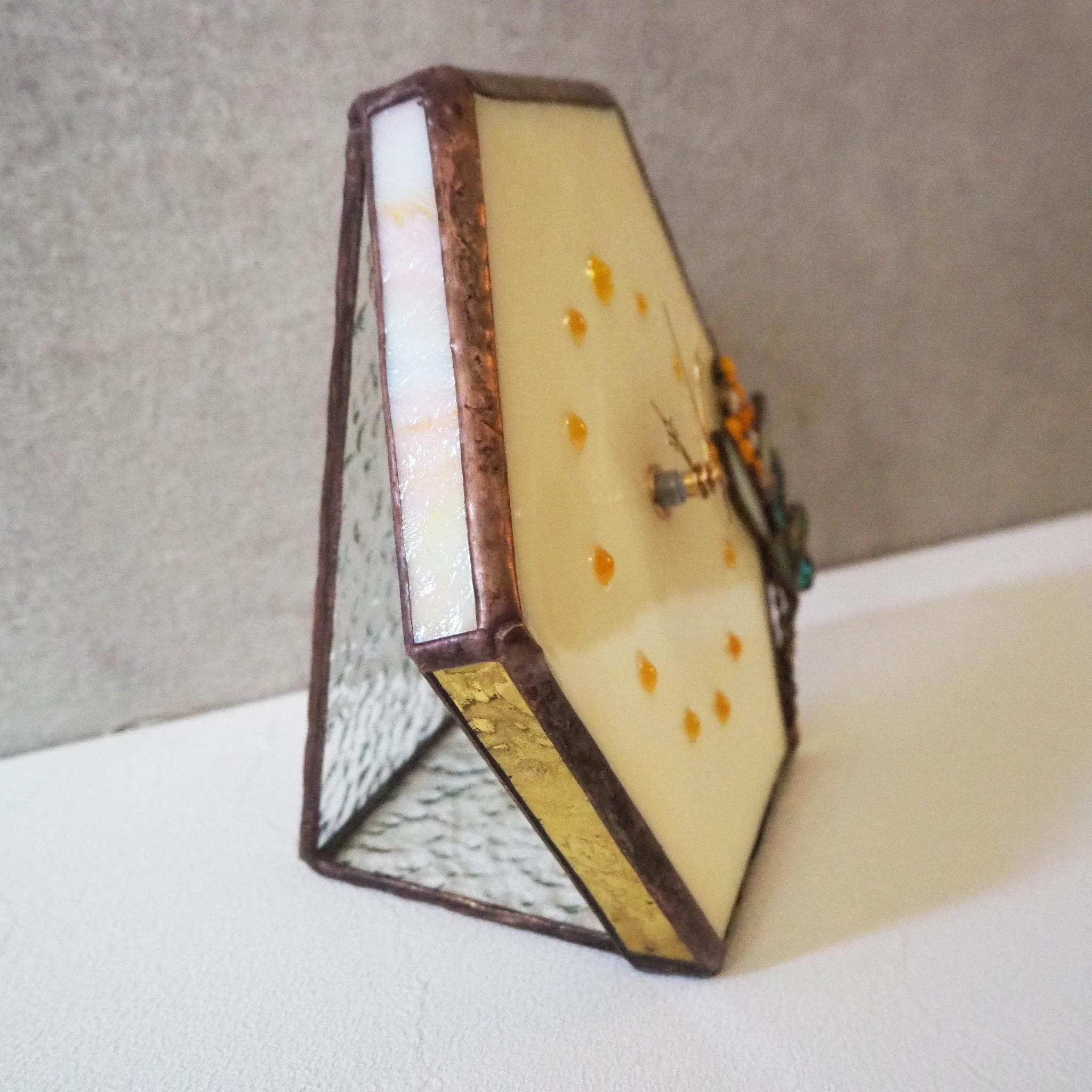 ステンドグラスのミモザ置き時計 | 7枚目