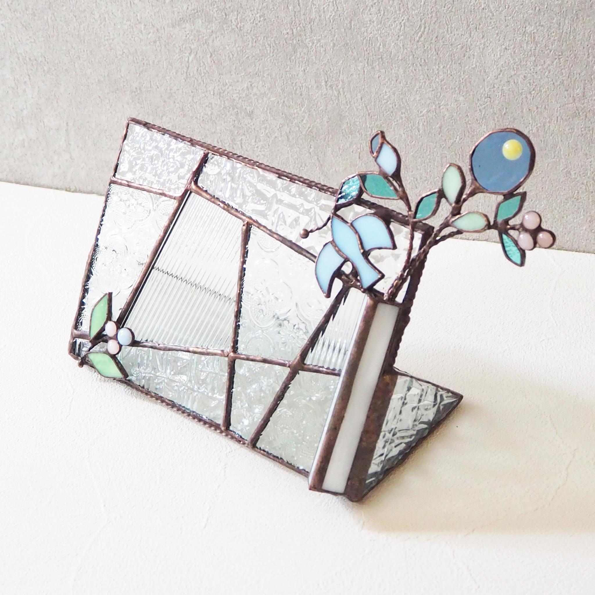 爽やかブルーのステンドグラスフォトフレーム | 3枚目