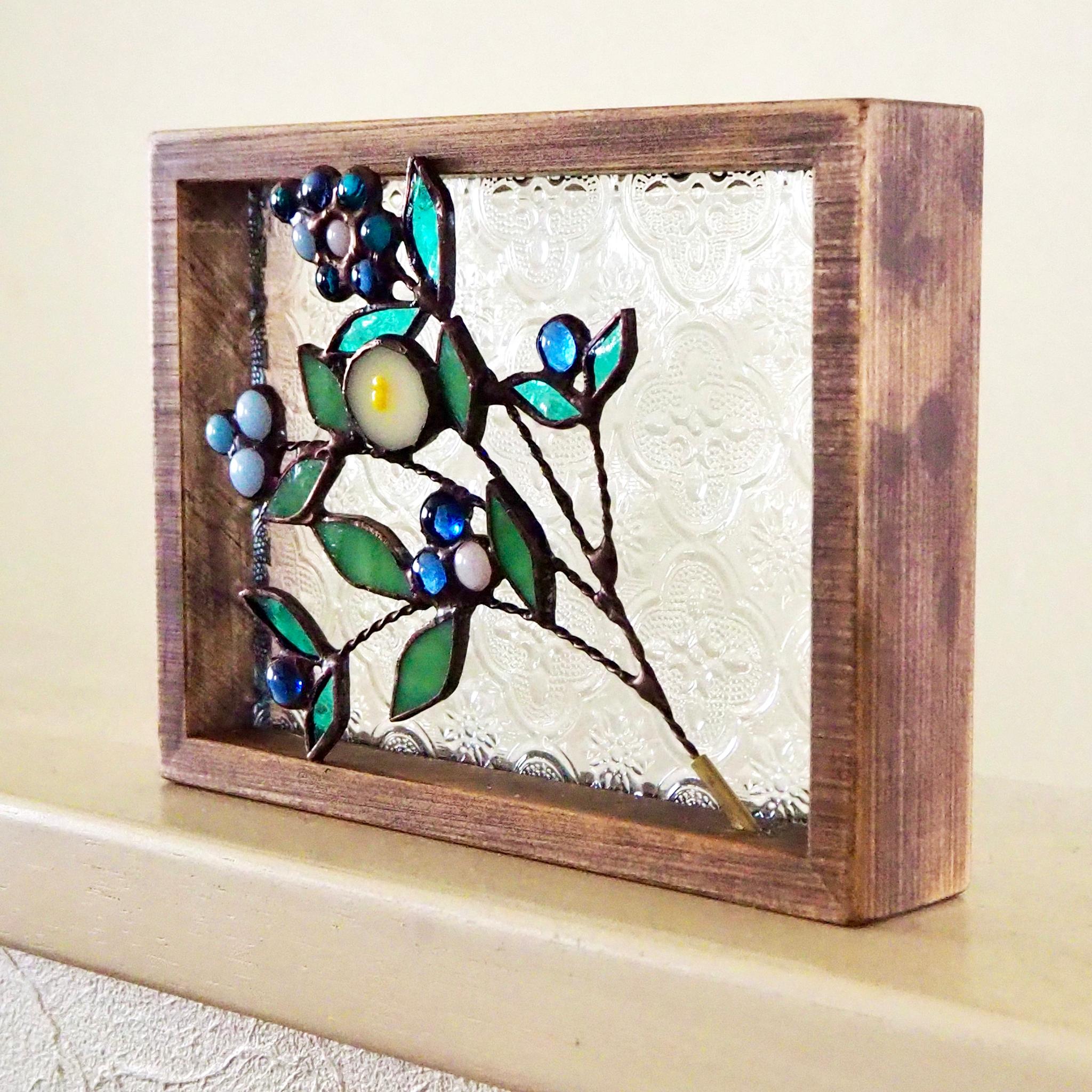 レトロなステンドグラスの夏パネル | 4枚目