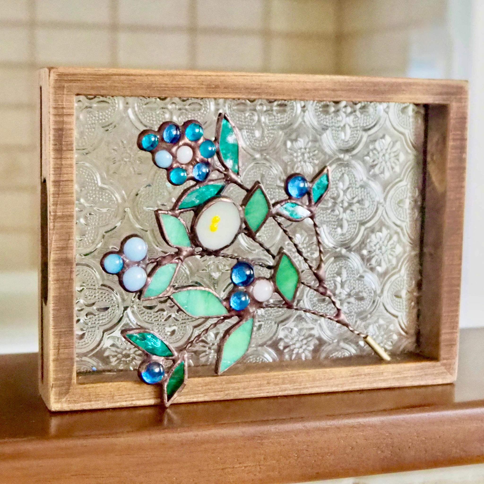 レトロなステンドグラスの夏パネル | 6枚目