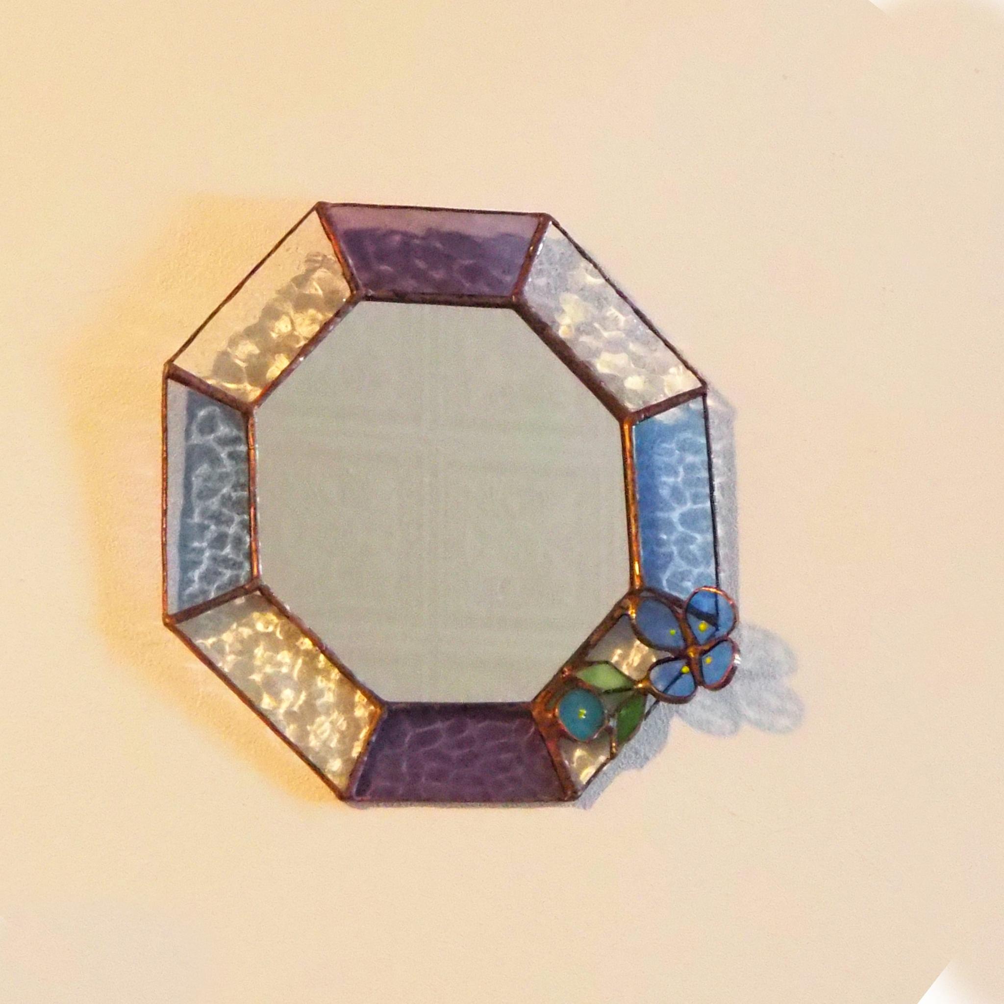 ステンドグラスの夏色お花のミラー | 3枚目