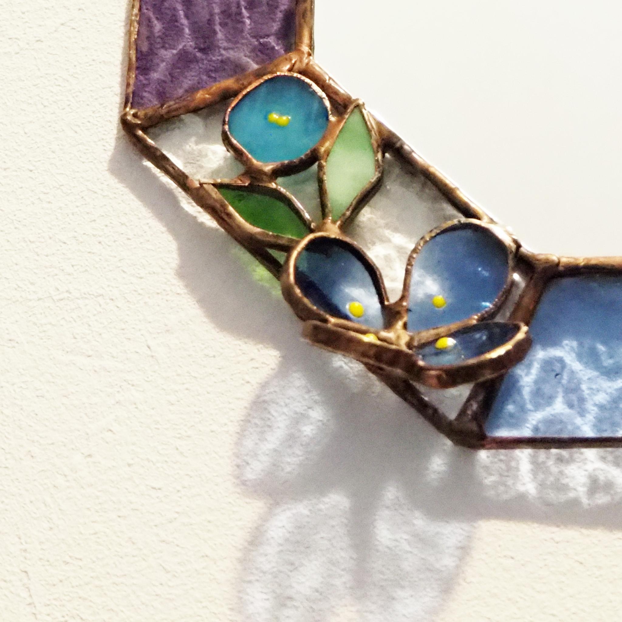 ステンドグラスの夏色お花のミラー | 5枚目