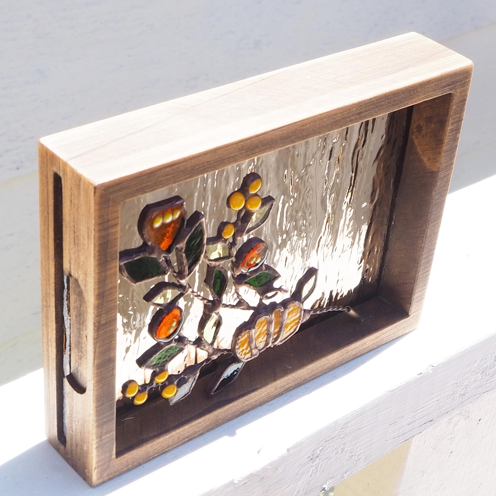 レトロなステンドグラスの秋パネル | 8枚目