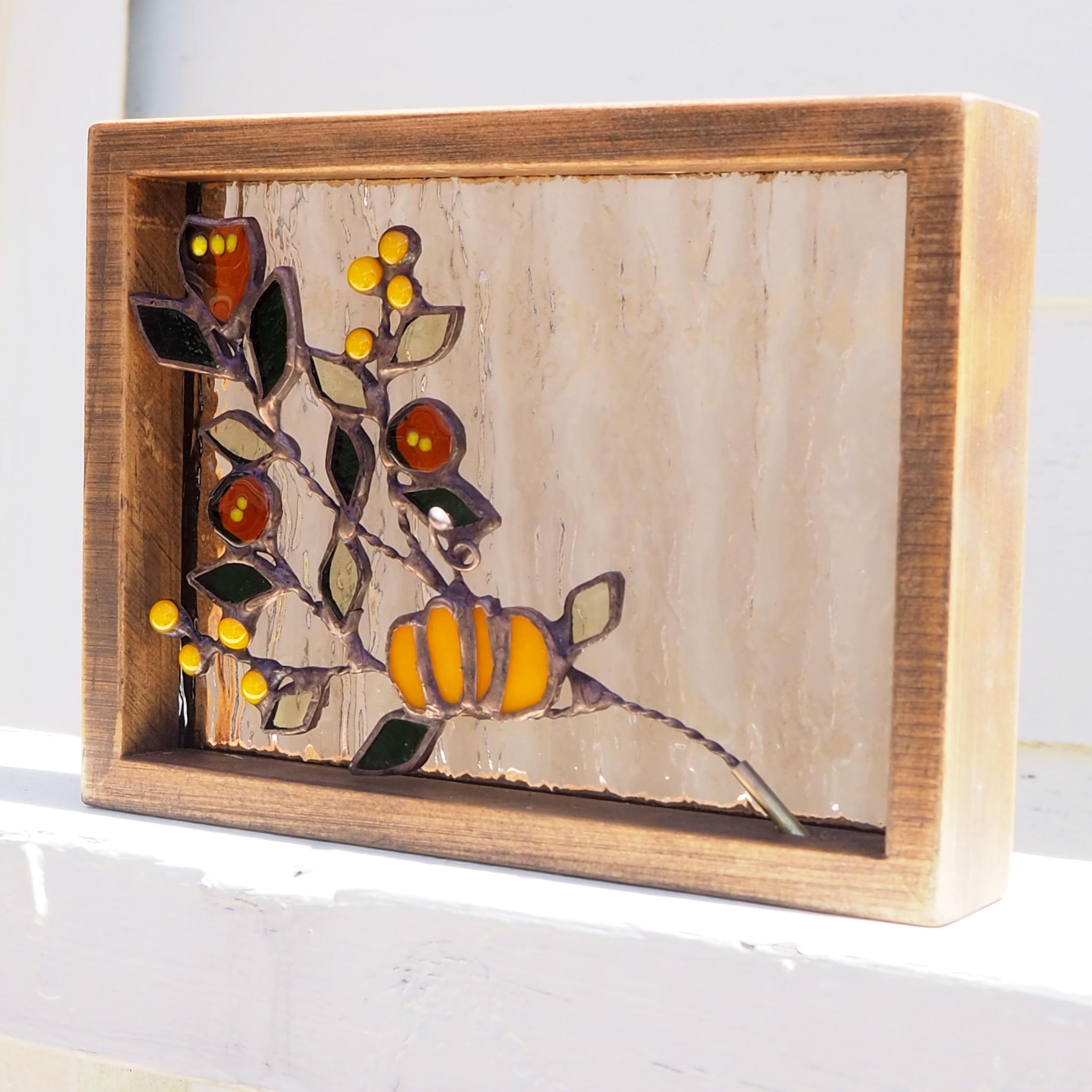 レトロなステンドグラスの秋パネル | 9枚目