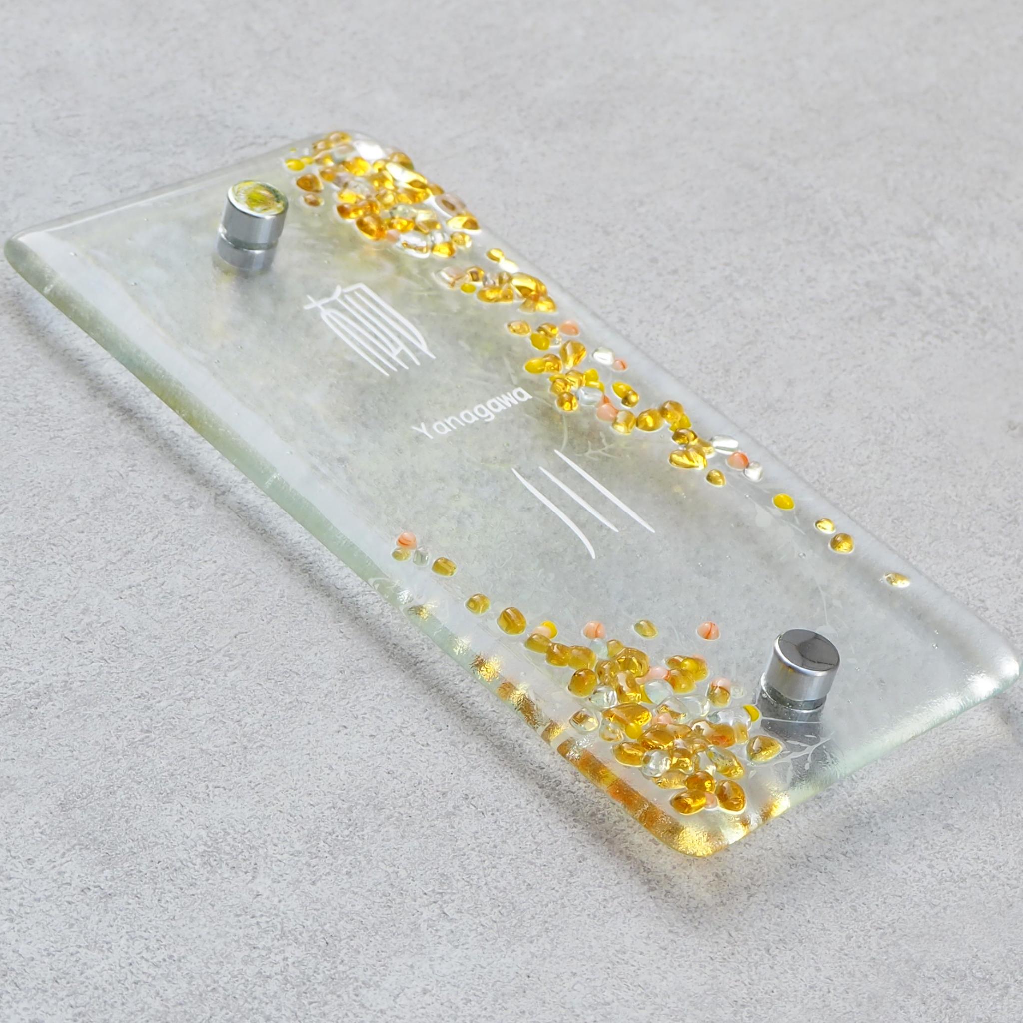 「ミモザの煌めき」ガラス表札 | 10枚目