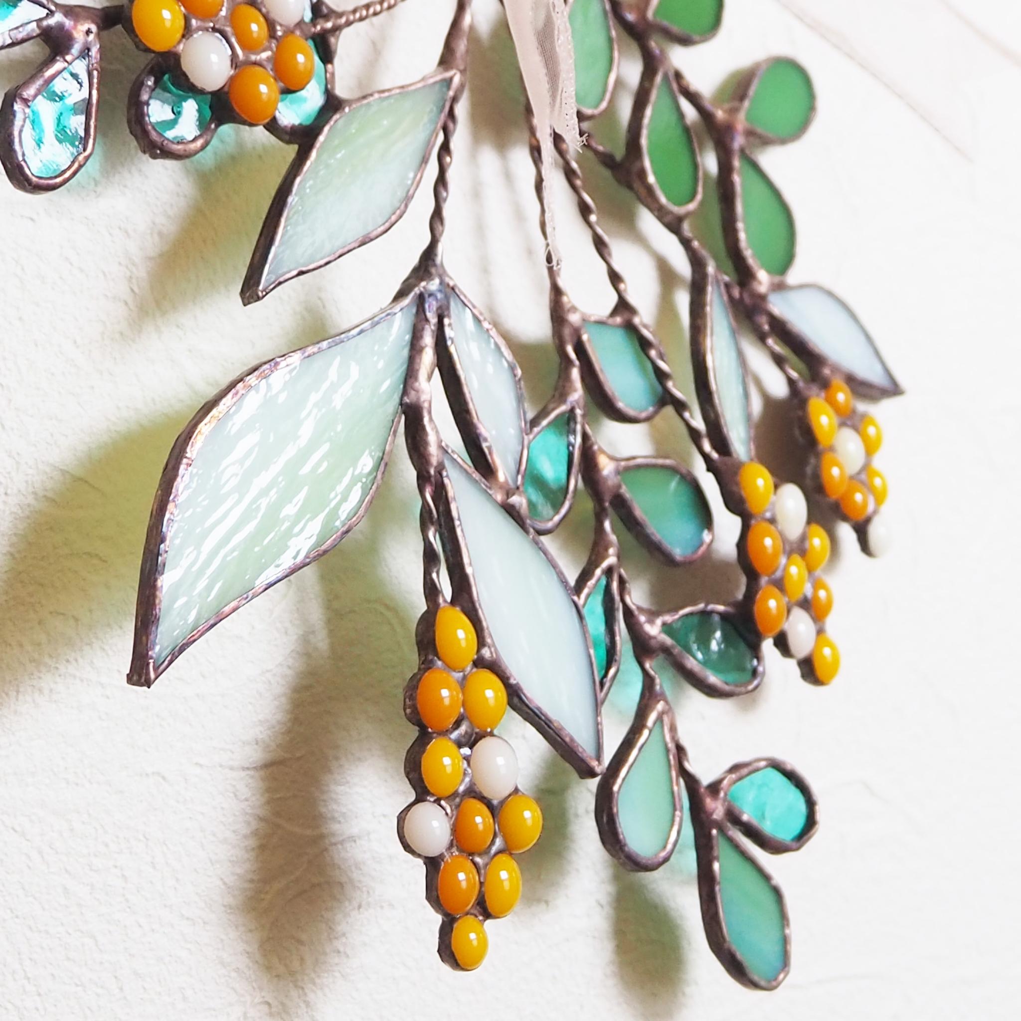 ステンドグラスのミモザのスワッグ | 3枚目